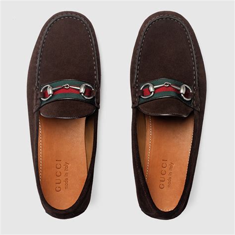 gucci men's drivers brown|Gucci suede driving shoes.